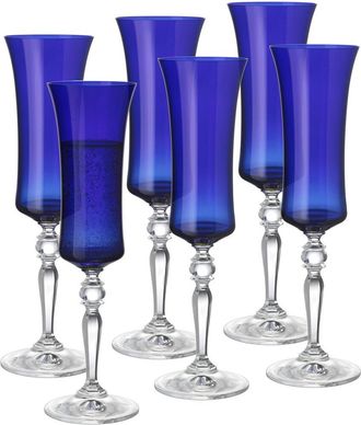 Barski Set Of 6 Champagne Flutes