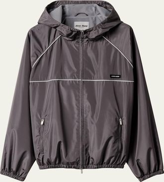 Miu Miu Hooded Zip Track Jacket