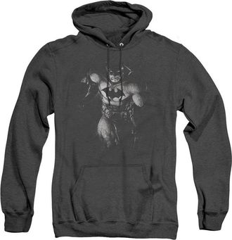 Gildan Batman Materialized Adult Heather Hoodie / Hooded Sweatshirt