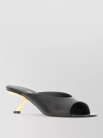 Ferragamo leather mules curved heel open toe