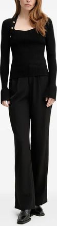 The Kooples Maglione a coste con dettaglio bottoni - Nero