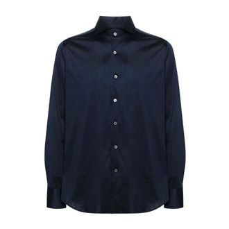 Canali Heren, Overhemden, Blauw, Maat: XL Katoen