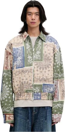 Rhude Bandana Zip-Up Jas - Heren - Zomerjassen - Veelkleurig - M - Katoen - Jassen