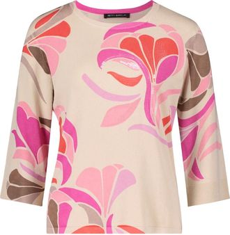Betty Barclay Truien & Vesten, Dames, Veelkleurig, L, Pailletten, Bloemen Paillet Fijngebreide Trui