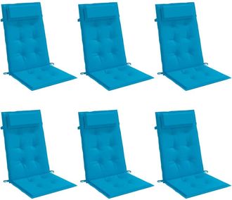 vidaXL Cojines De Silla Con Respaldo Alto 6 Uds Tela Oxford Azul Claro Vidaxl