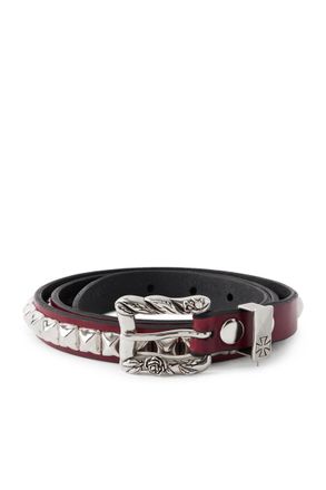 Enfants Riches Deprimes 2cm Logo-Embossed Studded Leather Belt