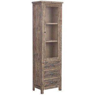 Wanderlust Deco Vitrina De 1 Puerta De Madera Marr&oacute;n 58x40x200h Cm
