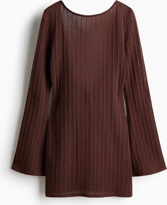 H&M Strandkleid mit U-Boot-Ausschnitt - Dunkelbraun