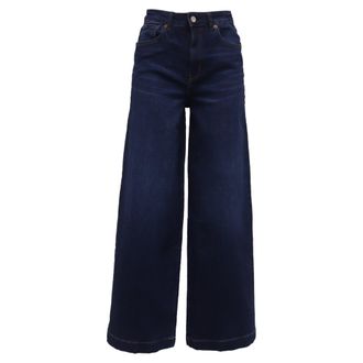 Reformation High-Rise Wide-Leg Jeans in Navy Blue Cotton