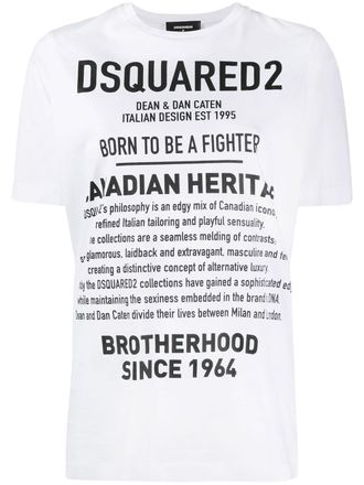 Dsquared2 logo print T-shirt - women - Cotton - S - White