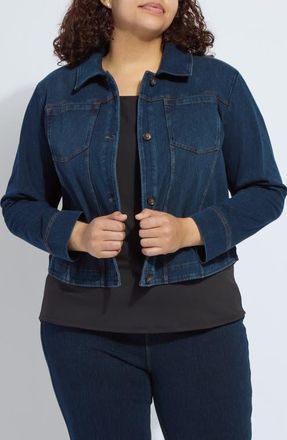 Lyss&eacute; Curve Hem Denim Jacket in Indigo at Nordstrom, Size 2X