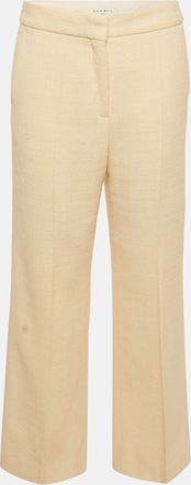 Sandro Beige Tweed Straight-Leg Trousers