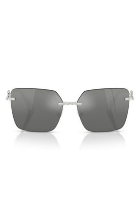 Dolce & Gabbana 59mm Rimless Square Sunglasses in Silver /Grey Mirror Silver at Nordstrom