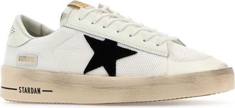 Golden Goose Mens Multicolor Leather And Mesh Stardan Sneakers Whiteblack Cow Poliester