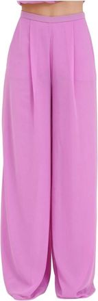 Simona Corsellini Polyester Broek - Dames - Wijde Broeken - Roze - S - Polyester - Broeken