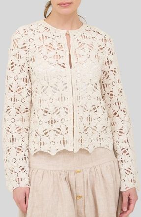 ZOE AND CLAIRE Cotton Crochet Cardigan in Cream at Nordstrom, Size X-Small