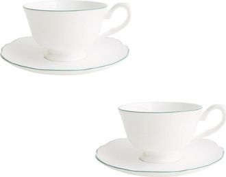Twig New York Amelie Set of 2 Espresso Cups & Saucers in Forest Green at Nordstrom