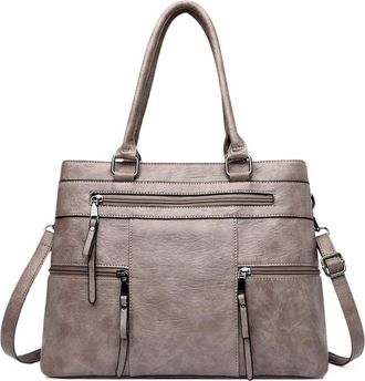 Generic Compatible For Womens Handbag - With Detachable Shoulder Strap Zipper Closure, Work And Travel Bag Durable(Grey)