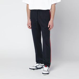 Gucci Dark blue technical jersey track pants