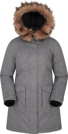 Mountain Warehouse Aurora Womens Down Jacket - Waterproof & Breathable Ladies Puffer Coat with Taped Seams & Down Proof Lining - For Spring Summer, Camping Grey Womens S