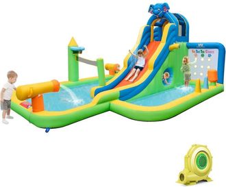 Costway Costway - Castillo Hinchable Grande, 9 En 1 Castillo Hinchable Acuatico, Seco Y Agua, Castillo Hinchable Para Ni&ntilde;os 3-10 A&ntilde;os, Insuflavel Crian&ccedil;a Inte