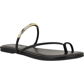 Calvin Klein Bienna Toe Loop Sandal in Black at Nordstrom, Size 8.5