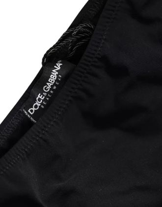Dolce & Gabbana Black Nylon Swimwear Beachwear Bottom Womens Bikini