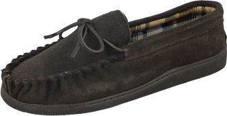 Jo & Joe Mens Jo & Joe New England Real Suede Leather Moccasin Slippers Size 7-12 (UK 10, Brown)