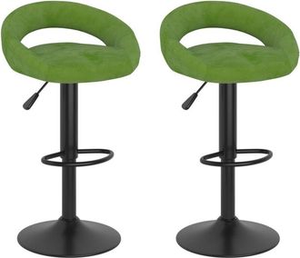 vidaXL Taburetes de cocina 2 uds terciopelo verde claro Vidaxl