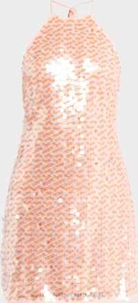 Toccin Micky Sequined Halter Shift Dress