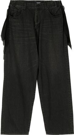 Undercover low-rise wide-leg jeans - women - Cotton - 2 - Black