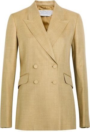 Gabriela Hearst Angela Double-breasted Wool and Silk-blend Blazer - Beige - 40 (UK8 / S)