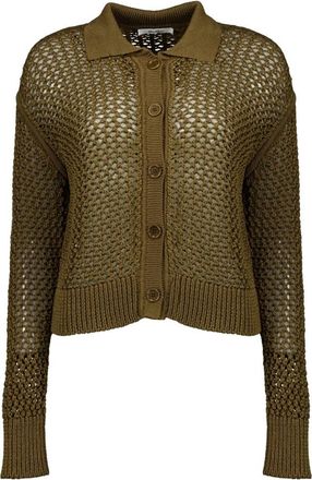 Max Mara Film Cardigan - Dames - Vesten - Groen - S - Katoen - Truien & Vesten