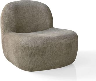 Oresteluchetta Sill&oacute;n giratorio tejido hidrorrepelente marr&oacute;n 65x70x75 cm