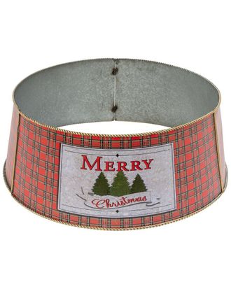Gerson International 27.75-In L Metal Holiday Plaid Tree Collar