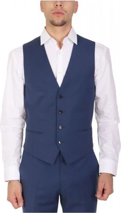 HUGO BOSS Urban 232x Vest - Heren - Gillet - Blauw - L - Leer - Kostuums