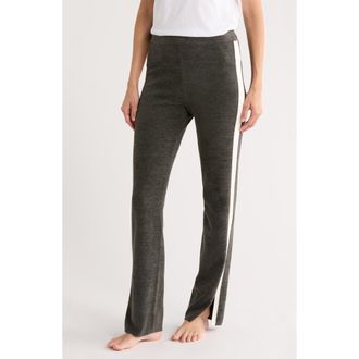 Barefoot Dreams CozyChic Ultra Lite Side Stripe Slim Straight Leg Pants in Dark Moss/Pearl at Nordstrom Rack, Size X-Small