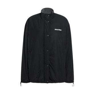 Miu Miu Logo Jacket - Dames - Jassen - Zwart - Maat: S