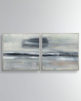 Benson-Cobb Serenity Hand-Embellished Giclee Diptych, 49 Sq
