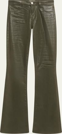 L'agence Ruth High-Rise Coated Straight Raw Hem Jeans