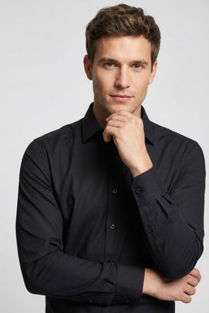 Marvelis Langarmhemd MARVELIS, Herren, Gr. 40, Extra verl&auml;ngerter Arm, schwarz, Web, Obermaterial: 100% Baumwolle, 2-Knopf-Manschette, Hemden Langarmhemd, mode