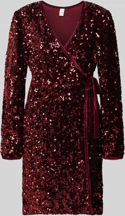 Vero Moda Cocktailkleid mit Pailletten Modell ELLE in Bordeaux, Größe XL