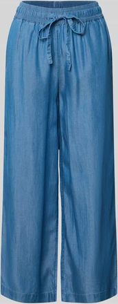 Soyaconcept Wide Fit Stoffhose aus reinem Lyocell in Denim-Optik in Jeansblau, Gr&ouml;&szlig;e XXL