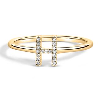 House of Brilliance 10K Gold Diamond Accent Initial A-Z Ring