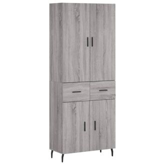 Berkfield Home Highboard Grey Sonoma 69.5x34x180 cm Engineered Wood