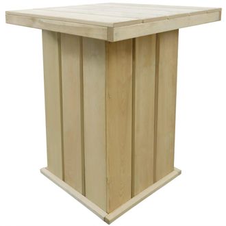 vidaXL Mesa De Bar De Madera De Pino Impregnada 75x75x110 Cm Vidaxl