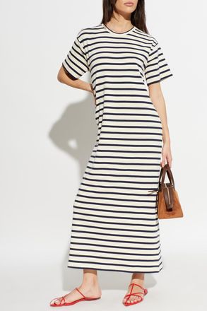 Jil Sander Dress With Stripe Pattern, Womens, Cream
