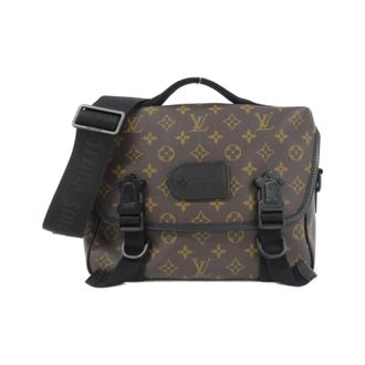 Louis Vuitton Black Brown Coated Canvas Shoulder Bag (Pre-Owned)