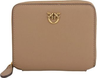 Pinko Taylor Zip-Around Portemonnee - Dames - Portefeuilles - Beige - ONE Size - Leer - Accessoires
