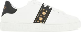 Versace Sneakers, male, White, 8 UK, Studded Greek Trainers